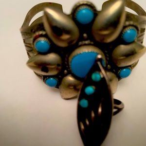 Native American hand crafted bracelet and ring